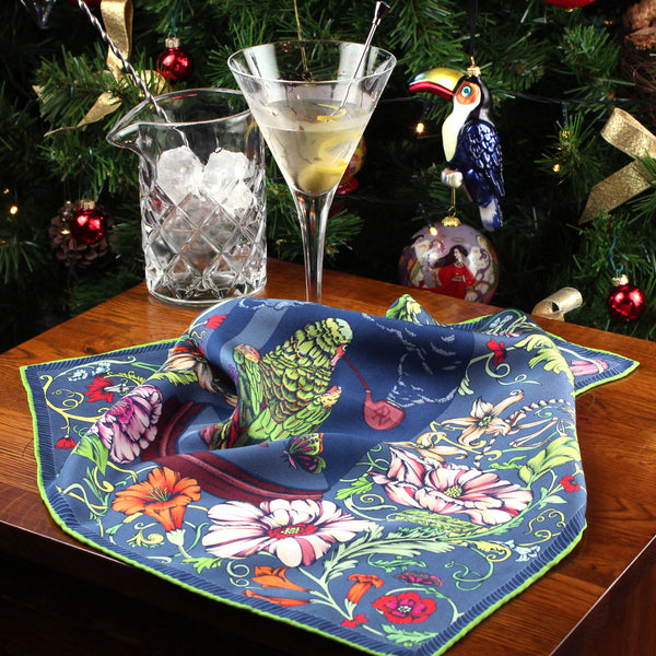 Dry Martini for the Wise Old Parrot pocket square