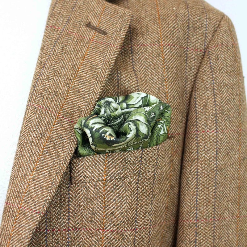 Queen Stag Beetle Green Pocket Square