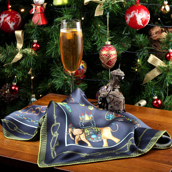 Champagne Cocktail for Barnes the Elephant Heirloom Pocket Square