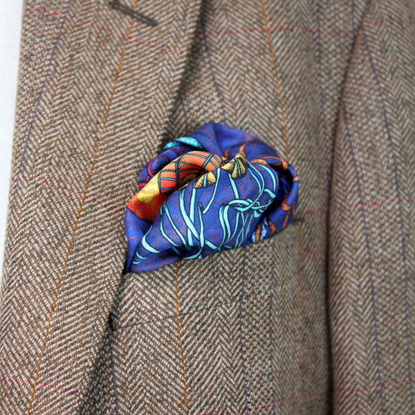 Dancing Jellyfish Blue Pocket Square