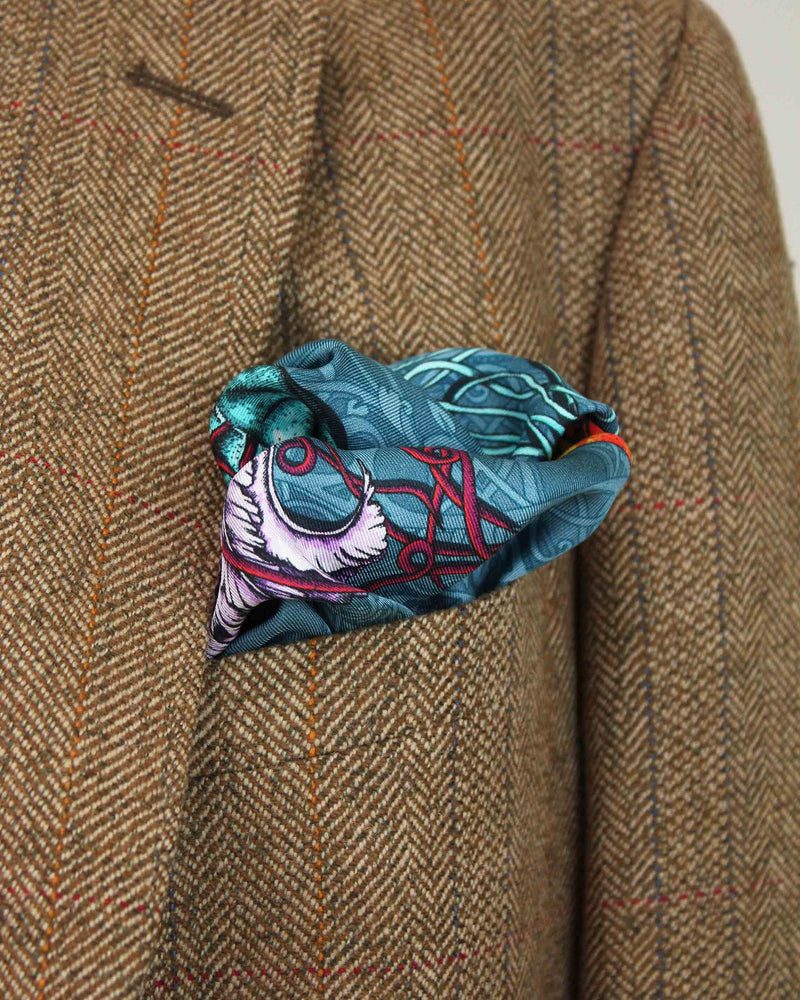 Dancing Jellyfish Turquoise Pocket Square