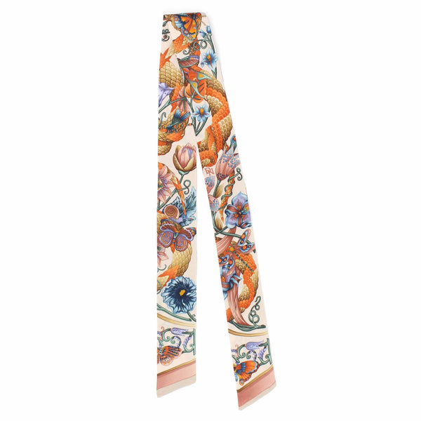 Tropical Iridescence Cream Skinny Twilly