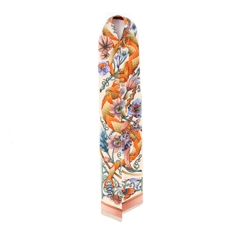 Tropical Iridescence Cream Skinny Twilly