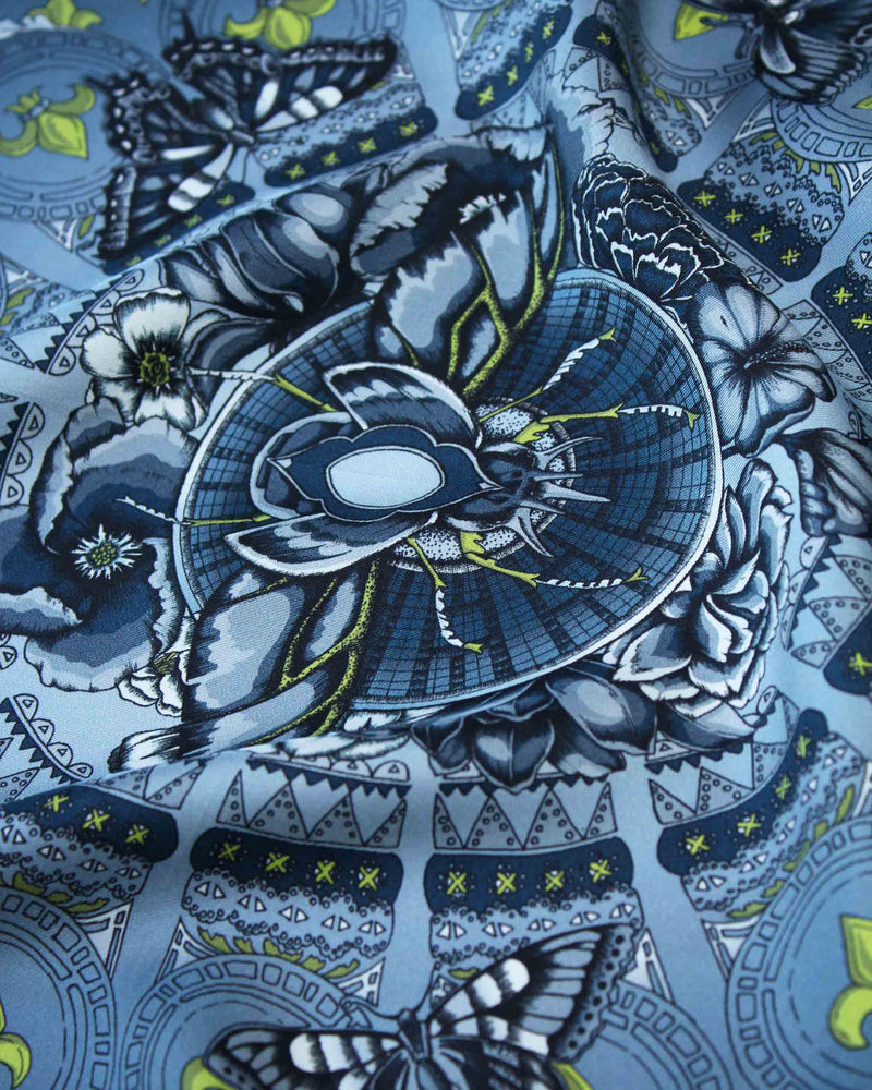 Queen Stag Beetle Blue Pocket Square