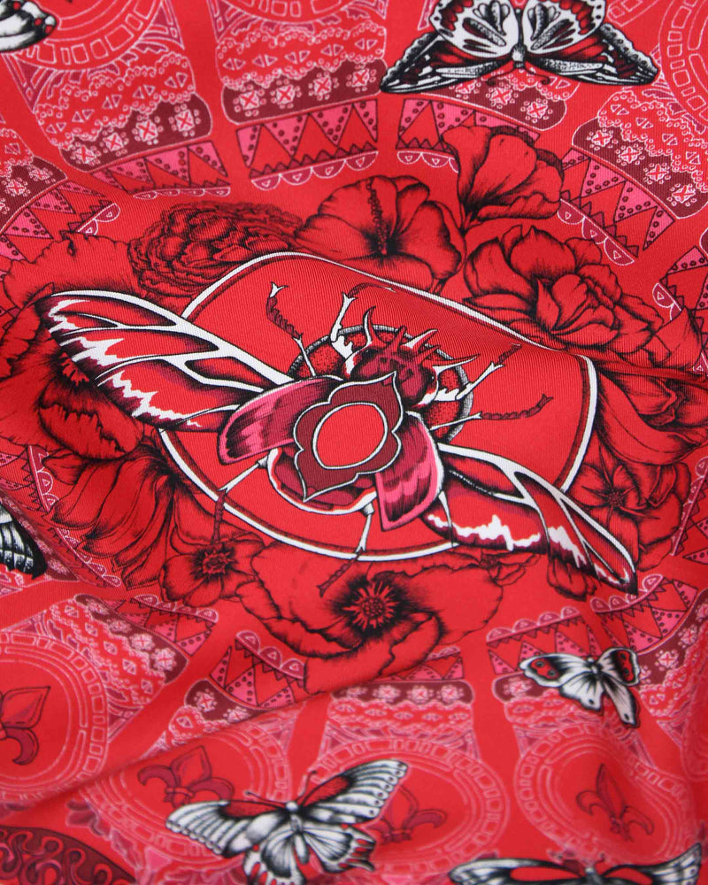 Queen Stag Beetle Red Pocket Square