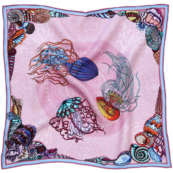 Dancing Jellyfish Pink Pocket Square