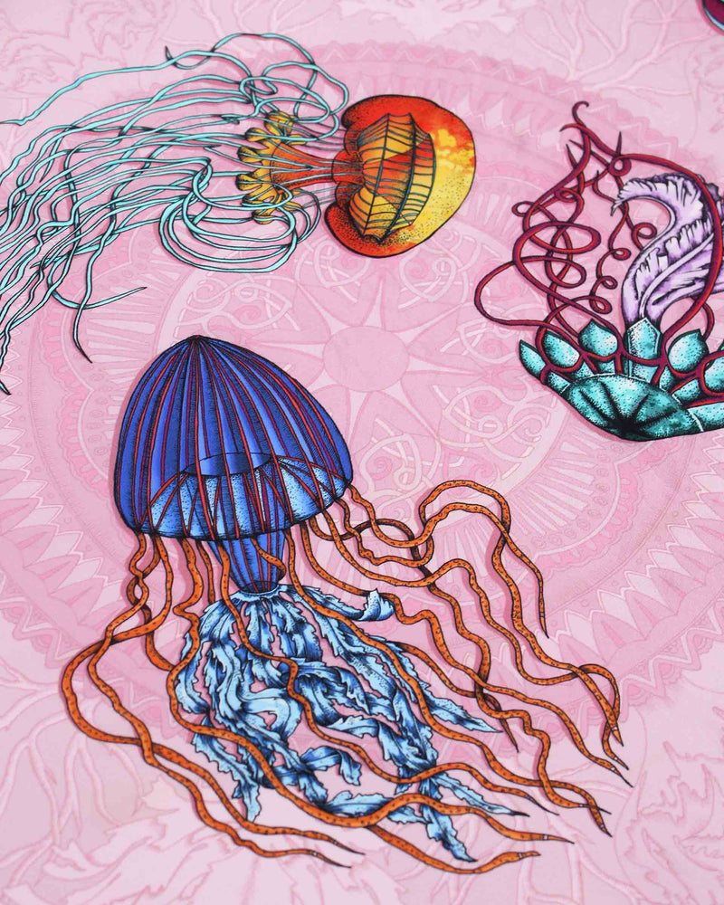 Dancing Jellyfish Pink Scarf