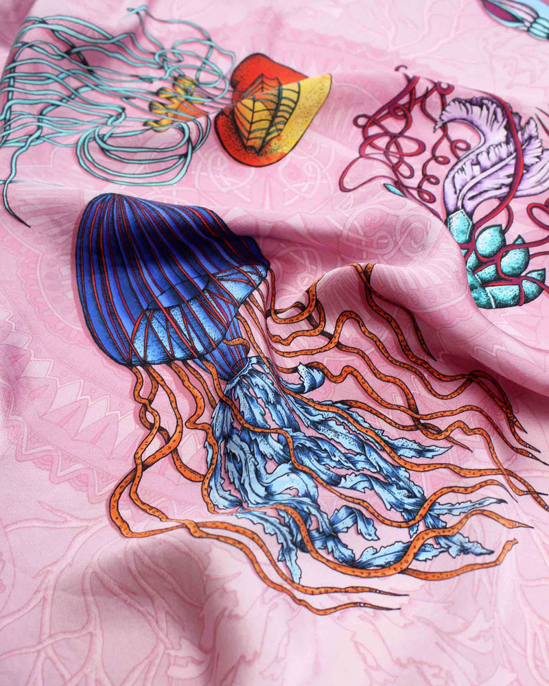 Dancing Jellyfish Pink Scarf