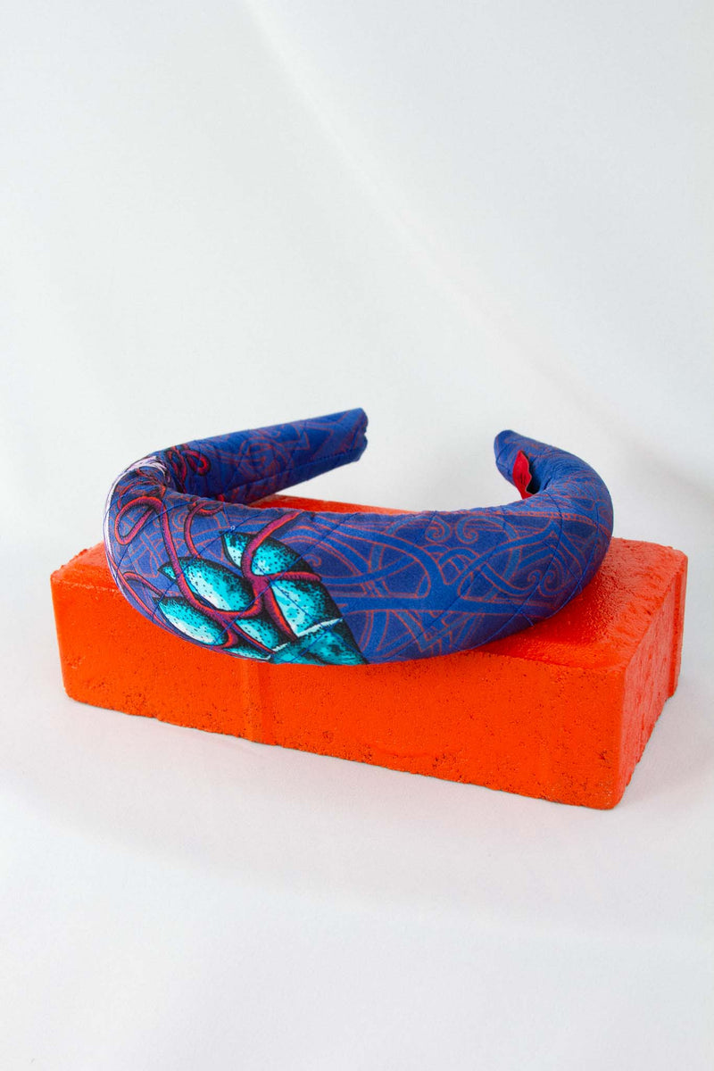 Dancing Jellyfish Blue Quilted Headband