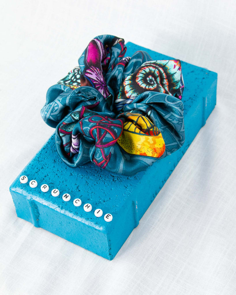 Dancing Jellyfish Turquoise Scrunchie