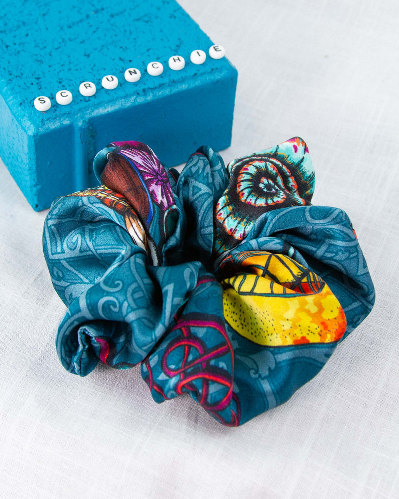 Dancing Jellyfish Turquoise Scrunchie
