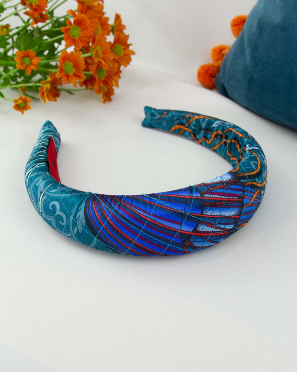 Dancing Jellyfish Turquoise Quilted Headband