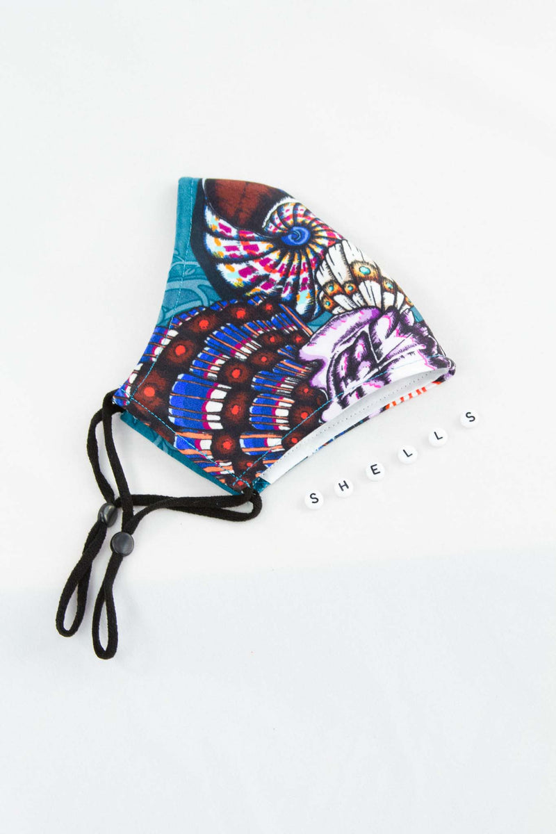 Dancing Jellyfish turquoise Silk Mask