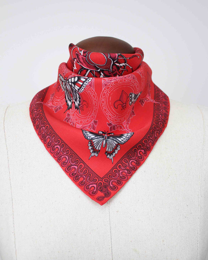 Queen Stag Beetle Red Pocket Square
