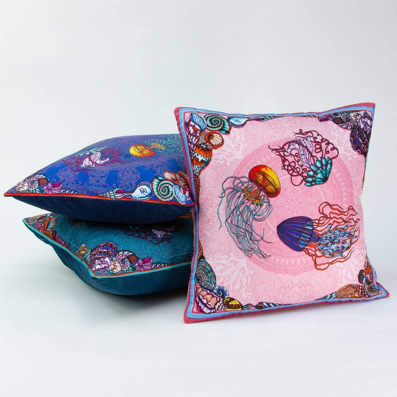 Dancing Jellyfish Pink Cushion