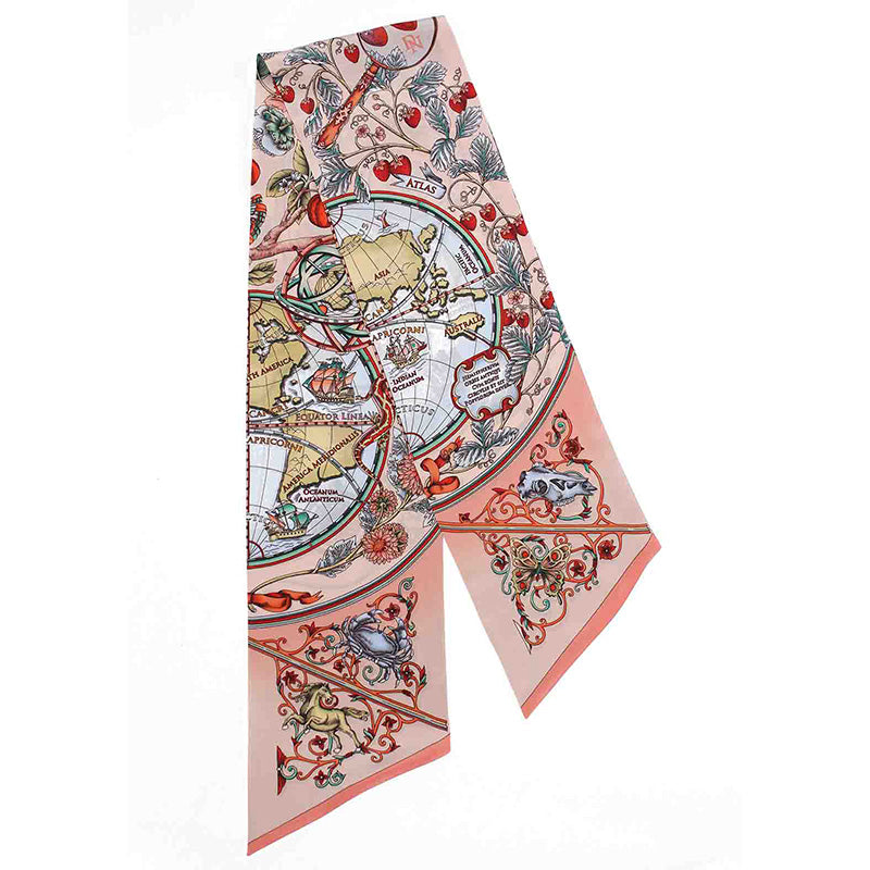 Pink Silk Skinny Scarf 
