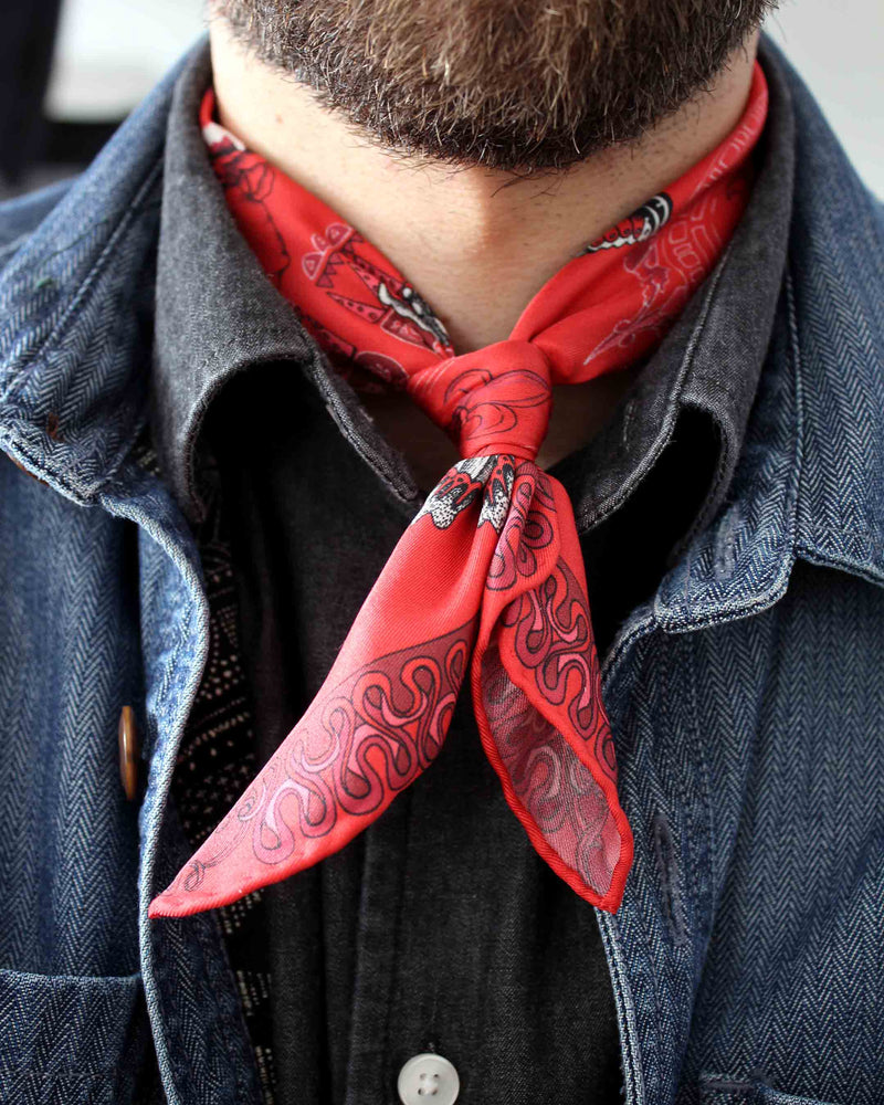 Queen Stag Beetle Red Pocket Square